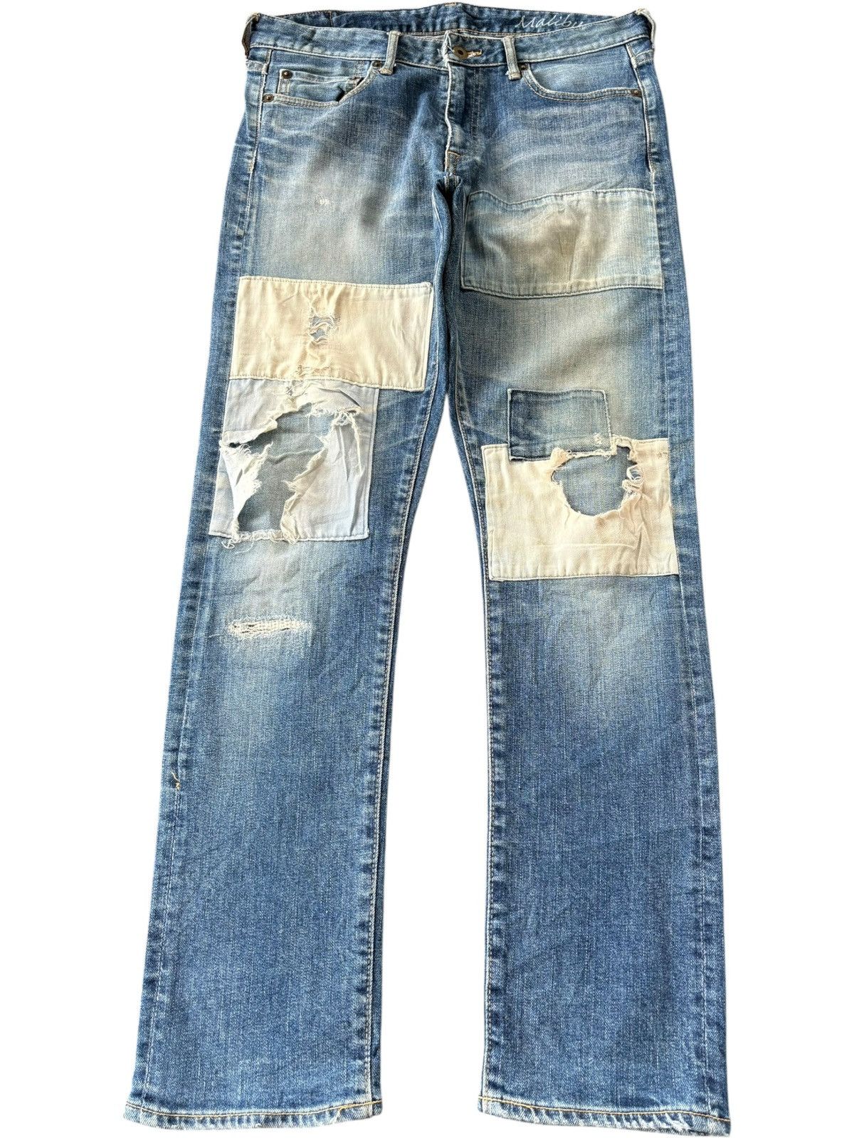 Japan Blue Vintage Y2K Japan Blue Malibu Patchwork Reworked Jeans Size US 32 / EU 48 - 1 Thumbnail
