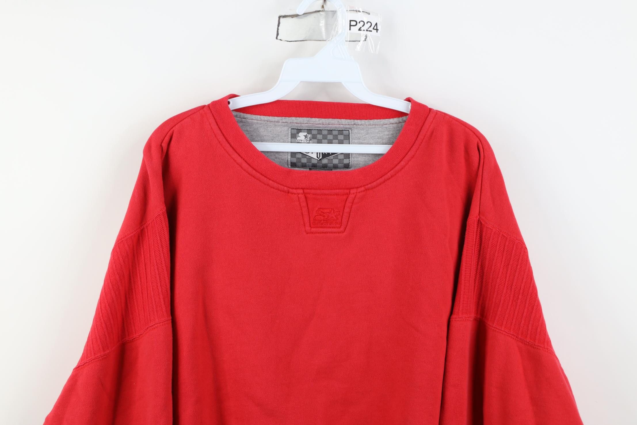 Starter Vintage 90s Starter Faded Boxy Fit Crewneck Sweatshirt Red Size US L / EU 52-54 / 3 - 2 Thumbnail