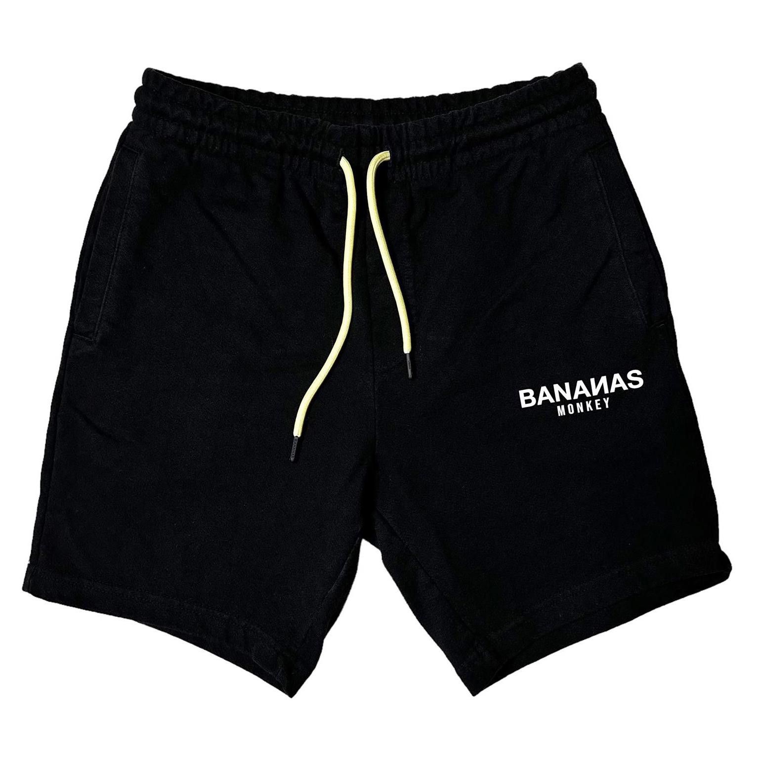 Designer Bananas Monkey Premium Logo Sweat Shorts 7.5” Black Men’s S Size US 30 / EU 46 - 1 Thumbnail