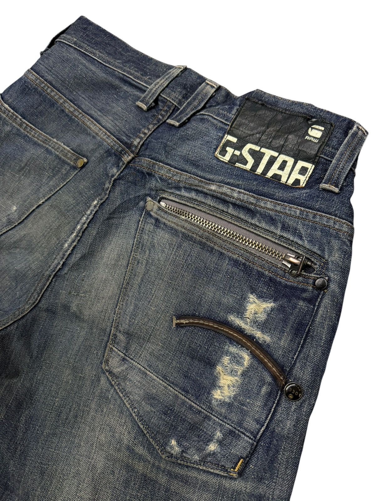 G-Star Vintage G-Star RAW 3301 Attacc Straight Distressed Denim 31 Size US 31 - 8 Thumbnail