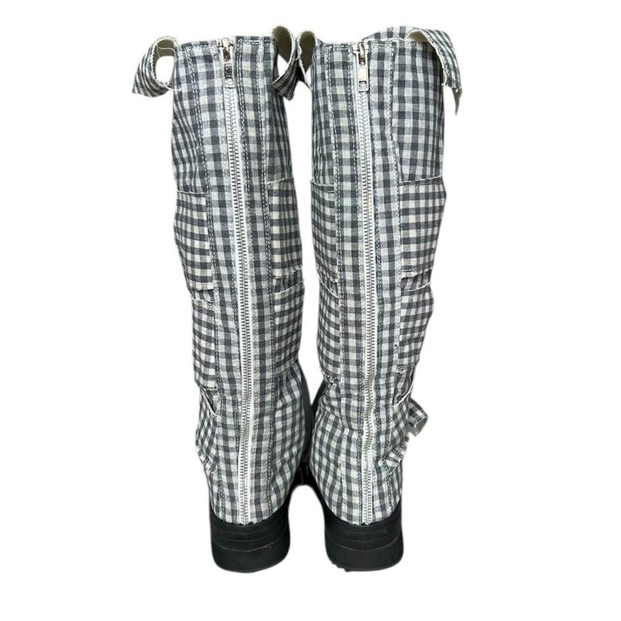 Japanese Brand Japanese Checkered Bowtie Platform Boots Size US 5.5 / IT 35.5 - 5 Thumbnail