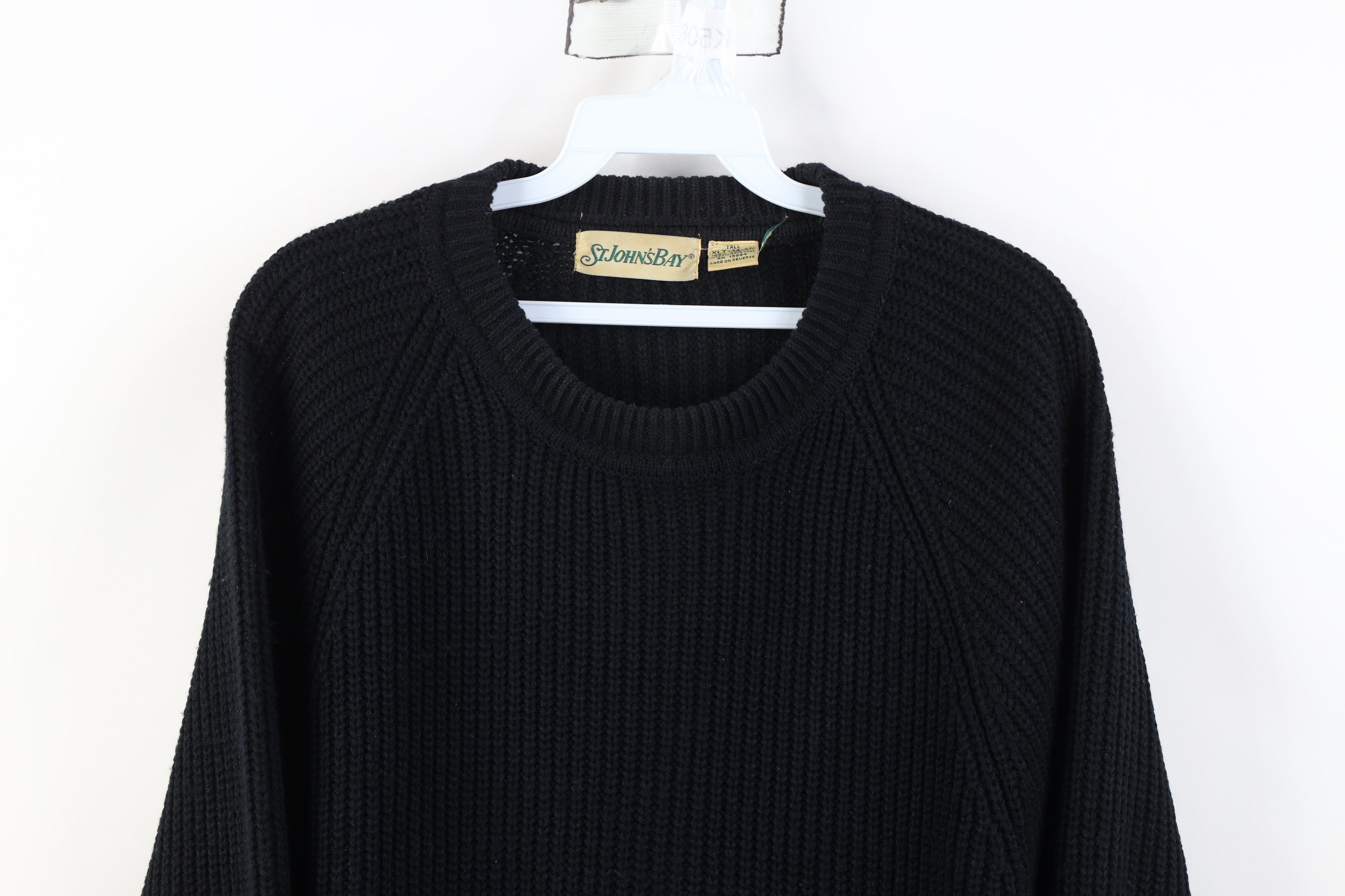 Vintage Vintage 90s Streetwear Chunky Ribbed Knit Sweater Black Size US XL / EU 56 / 4 - 2 Thumbnail
