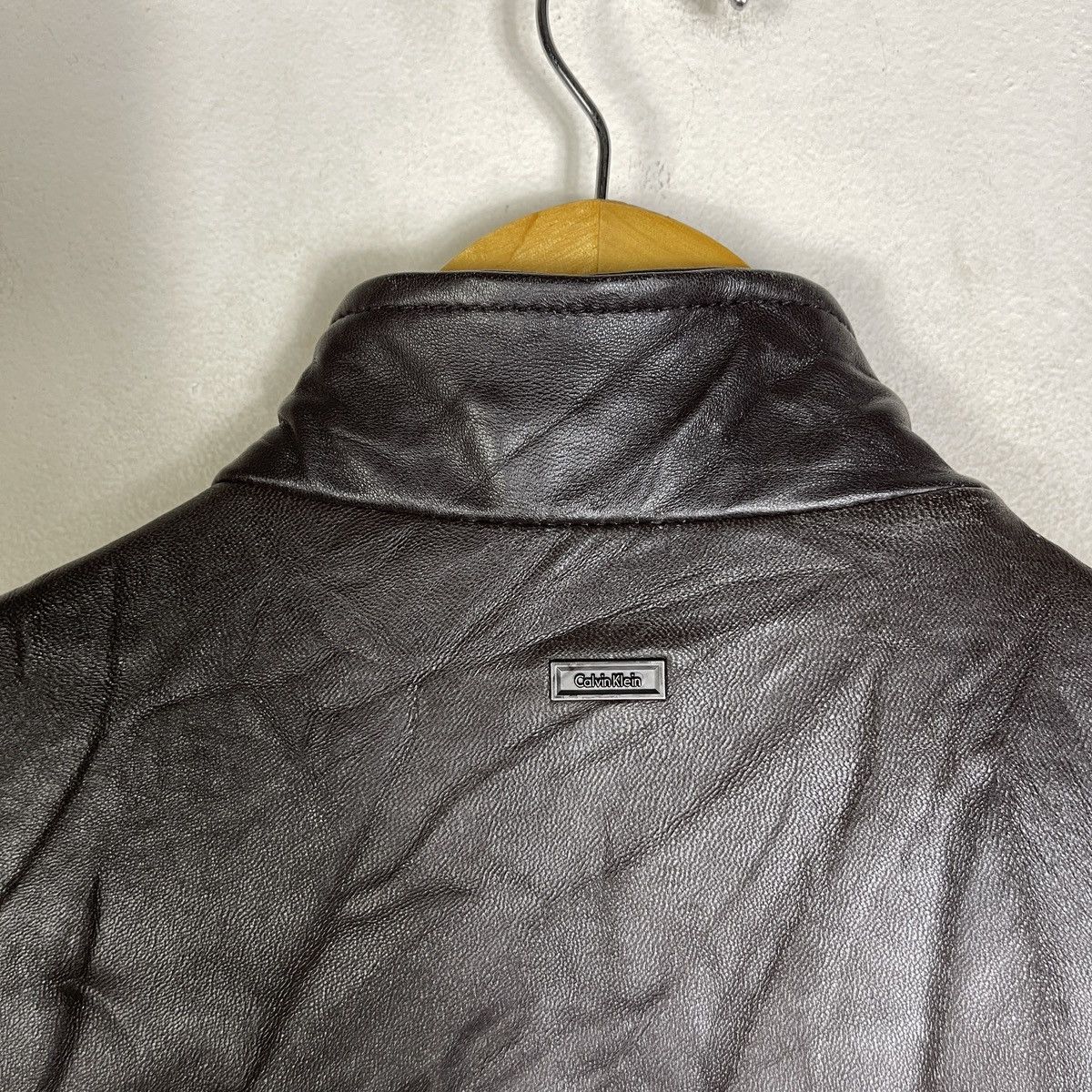 Calvin Klein Vintage Calvin Klein Genuine Leather Cafe Racer Jacket Brown Size US M / EU 48-50 / 2 - 7 Thumbnail