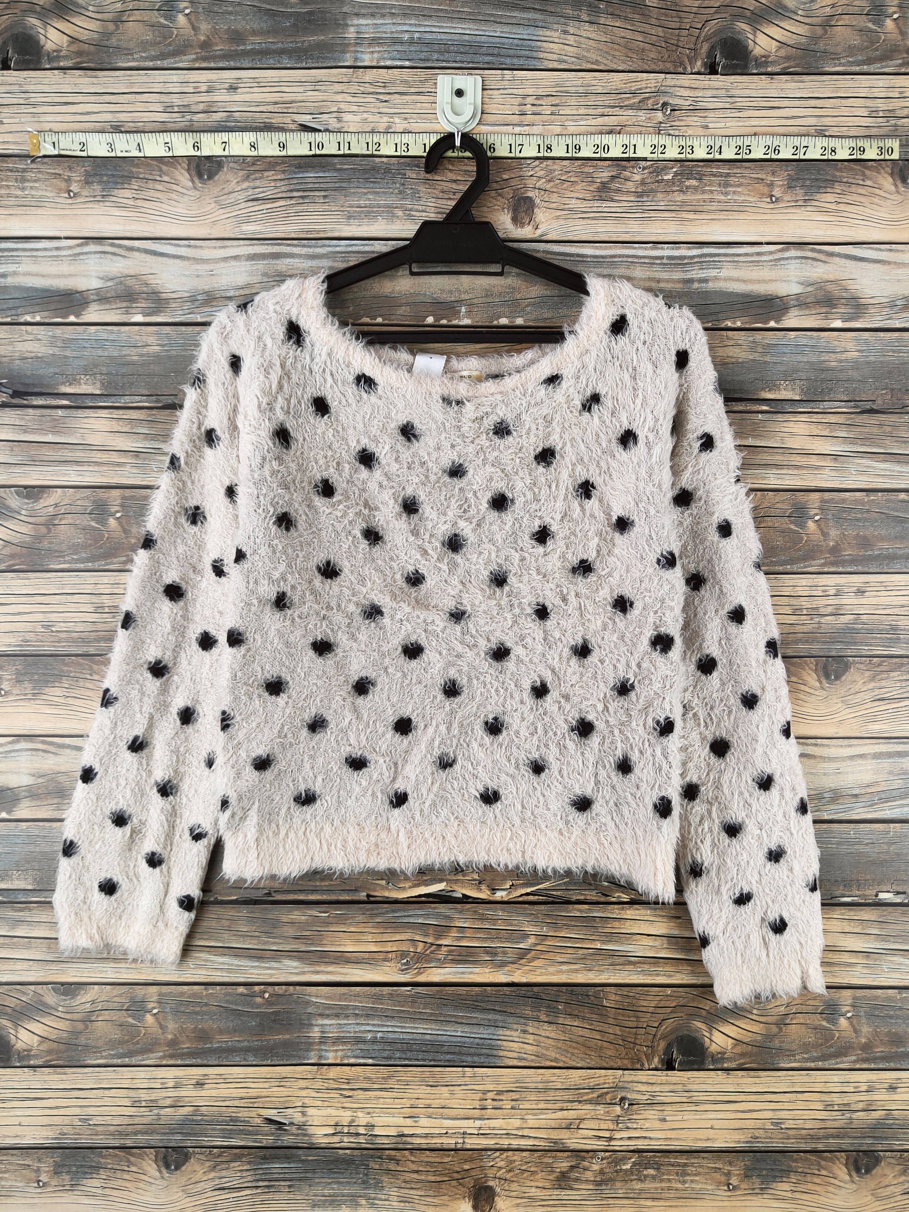Japanese Brand DL Rose Bud Beige Polkadot Fur Mohair Knitwear #46-1001 Size S / US 4 / IT 40 - 1 Thumbnail