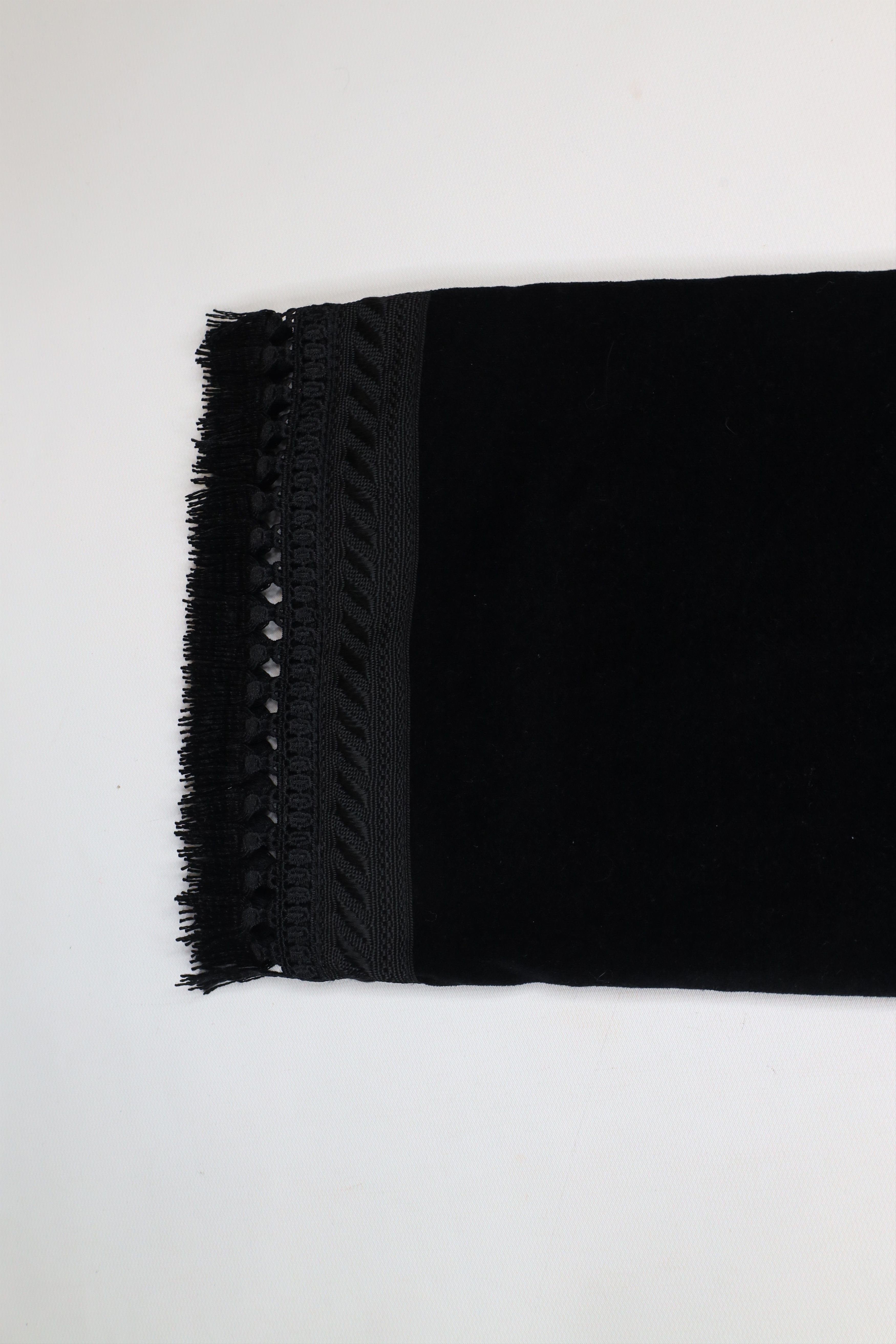 Vintage Vintage Y2K Boho Chic Velour Fringe Wide Leg Pants Black Size 28" / US 6 / IT 42 - 12 Thumbnail