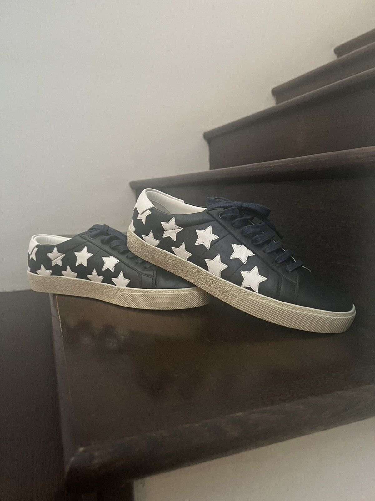 Saint Laurent Paris Star Court Classic Navy Leather Size 40 Size US 7 / EU 40 - 7 Thumbnail