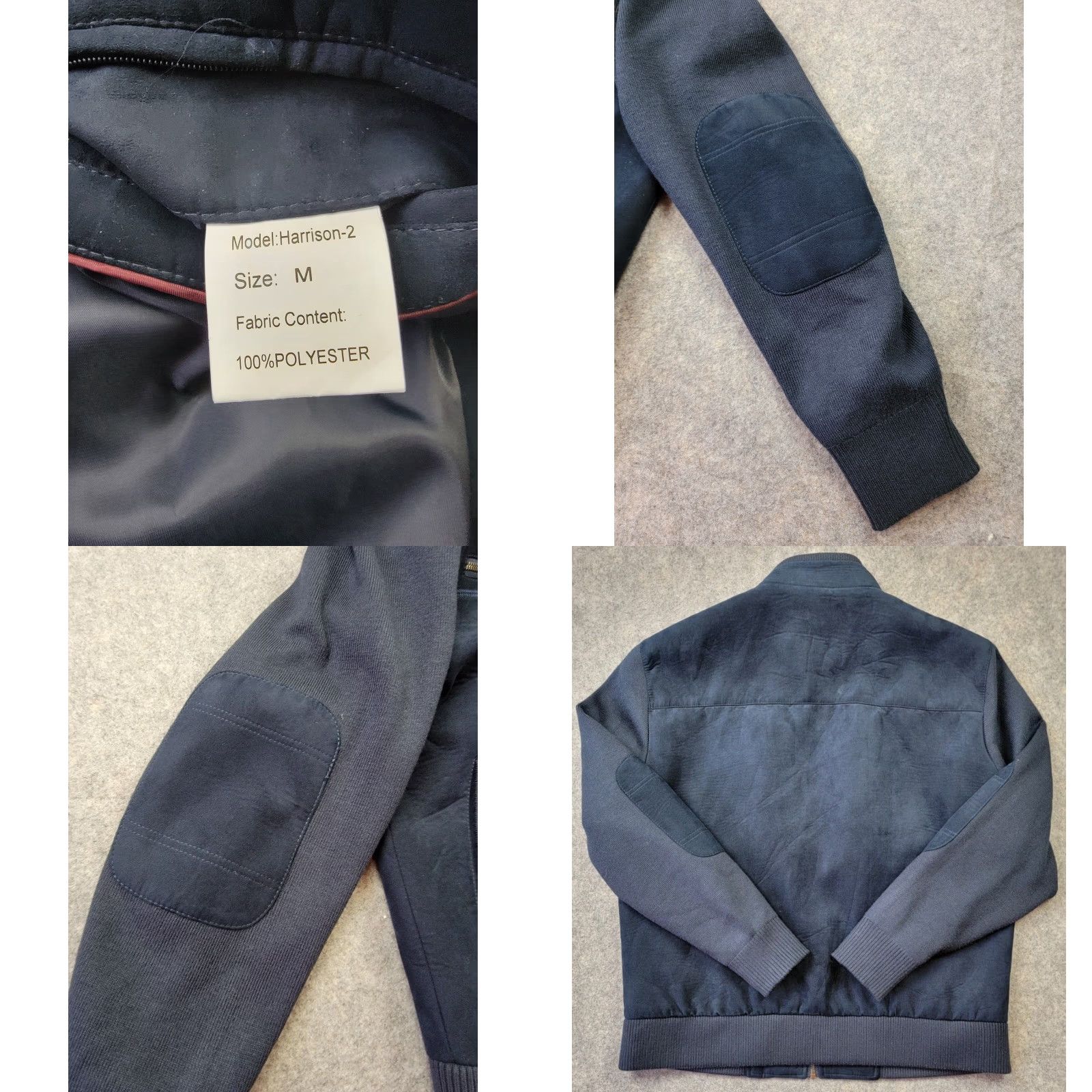 Kenzo Enzo Tovare Jacket Bomber Jacket Mens Medium Blue Faux Suede Elbow Patches Full Zip Pockets Regular Fit Casual Business Size US M / EU 48-50 / 2 - 8 Thumbnail