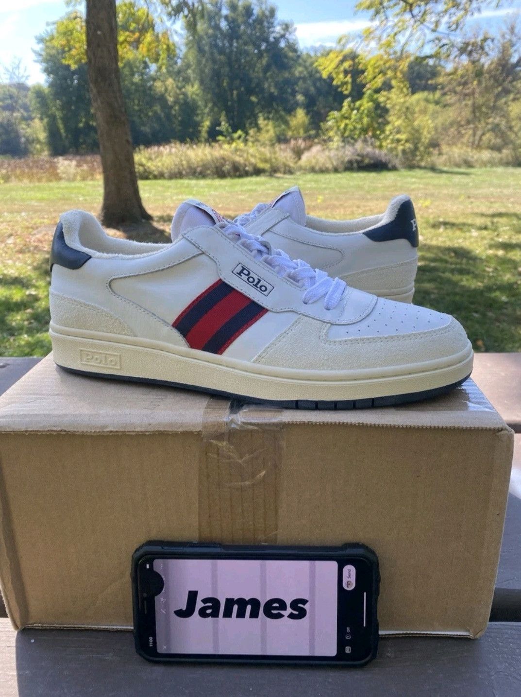 Ralph Lauren Ralph Lauren Polo Court Sneakers White Navy Red Retro 002 Size US 9 / EU 42 - 2 Thumbnail