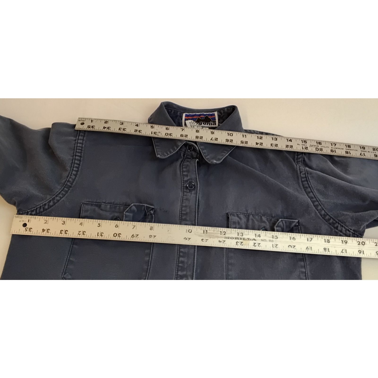 Patagonia Patagonia 1970's Big Label Canvas Shirt Women's L Navy Blue Size L / US 10 / IT 46 - 9 Thumbnail