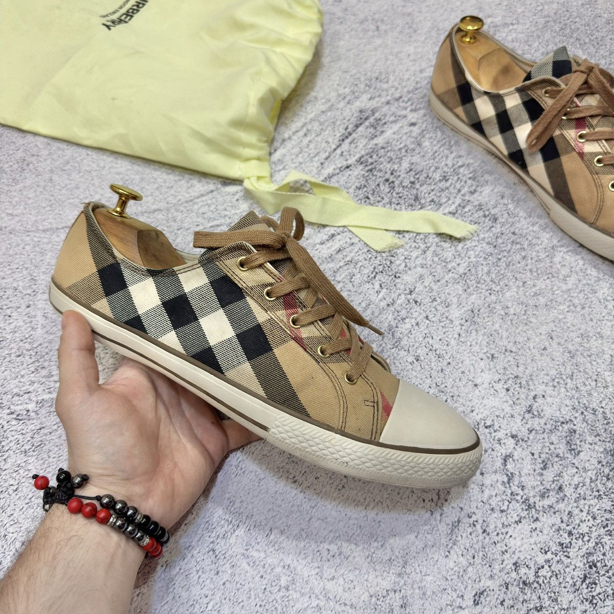 Burberry × Designer Burberry Nova Check Canvas Leather Sneakers US11.5 UK10.5 Size US 11.5 / EU 44-45 - 4 Thumbnail