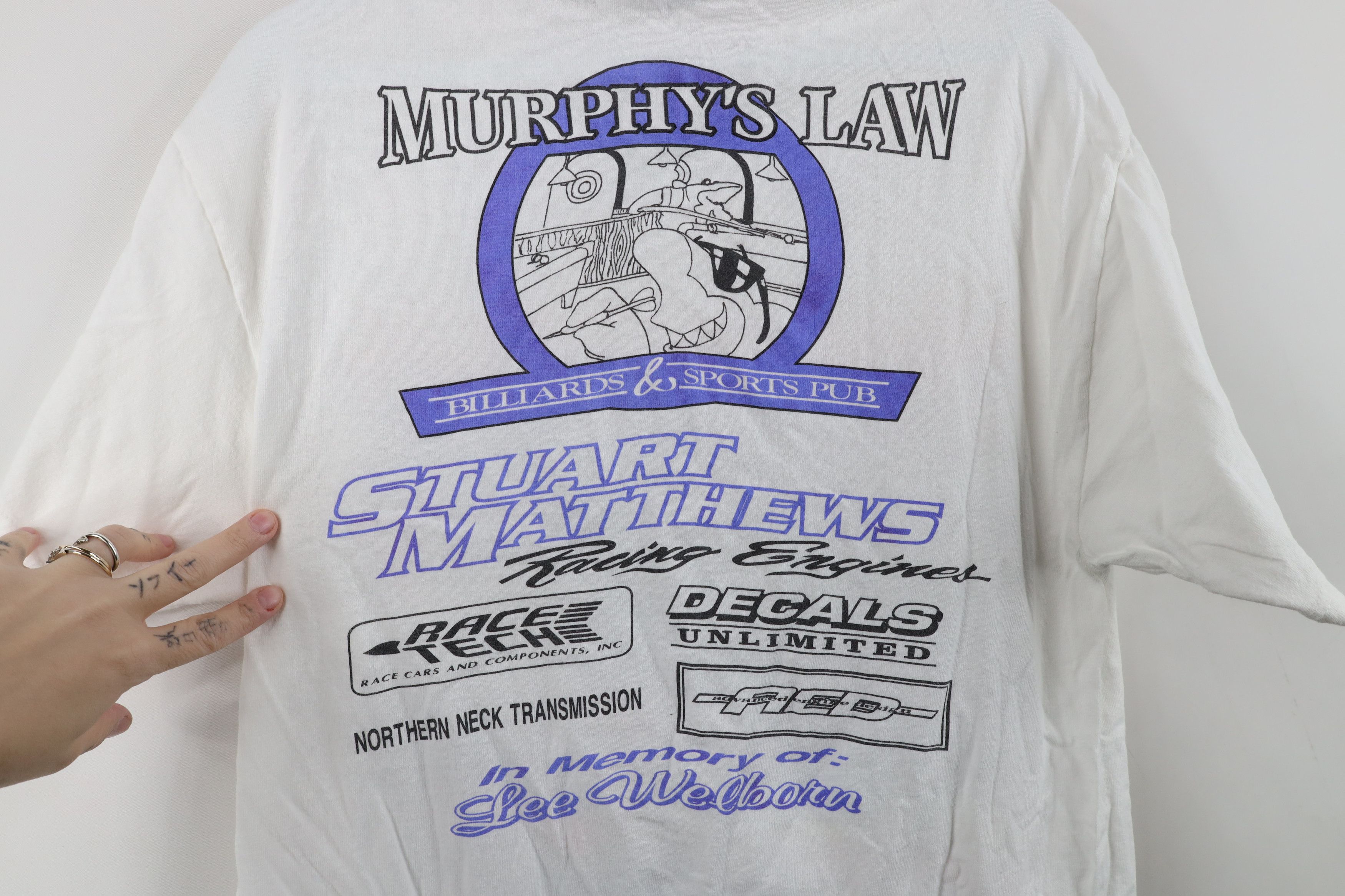 Vintage Vintage 90s Y2K Law Super Pro Dragster Racing T-Shirt White Size US M / EU 48-50 / 2 - 12 Thumbnail