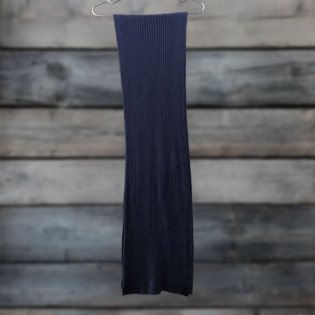 Ugg UGG Australia Wool Cashmere Knit Winter Scarf Navy Blue Rectangle Womens Mens Knitted Wool Scarf Size ONE SIZE - 1 Thumbnail
