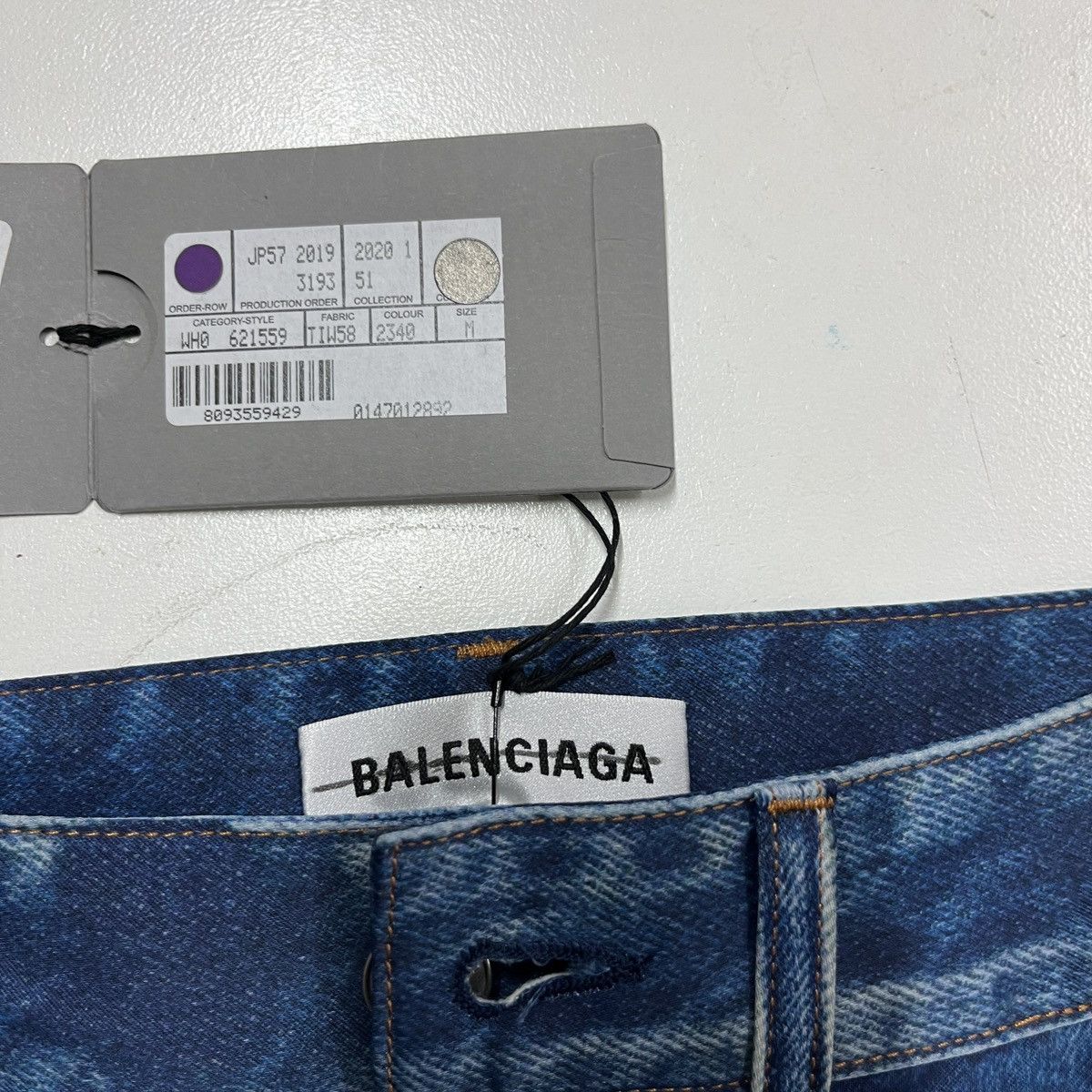 Balenciaga SAMPLE Printed Denim Jeans On Viscose "Trompe Loeil" Size US 32 / EU 48 - 5 Thumbnail