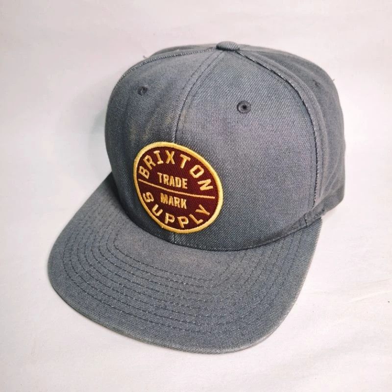 Brixton × Vintage Brixton Supply Black Snapback Cap – Embroidered Patch, Mesh Size ONE SIZE - 2 Thumbnail