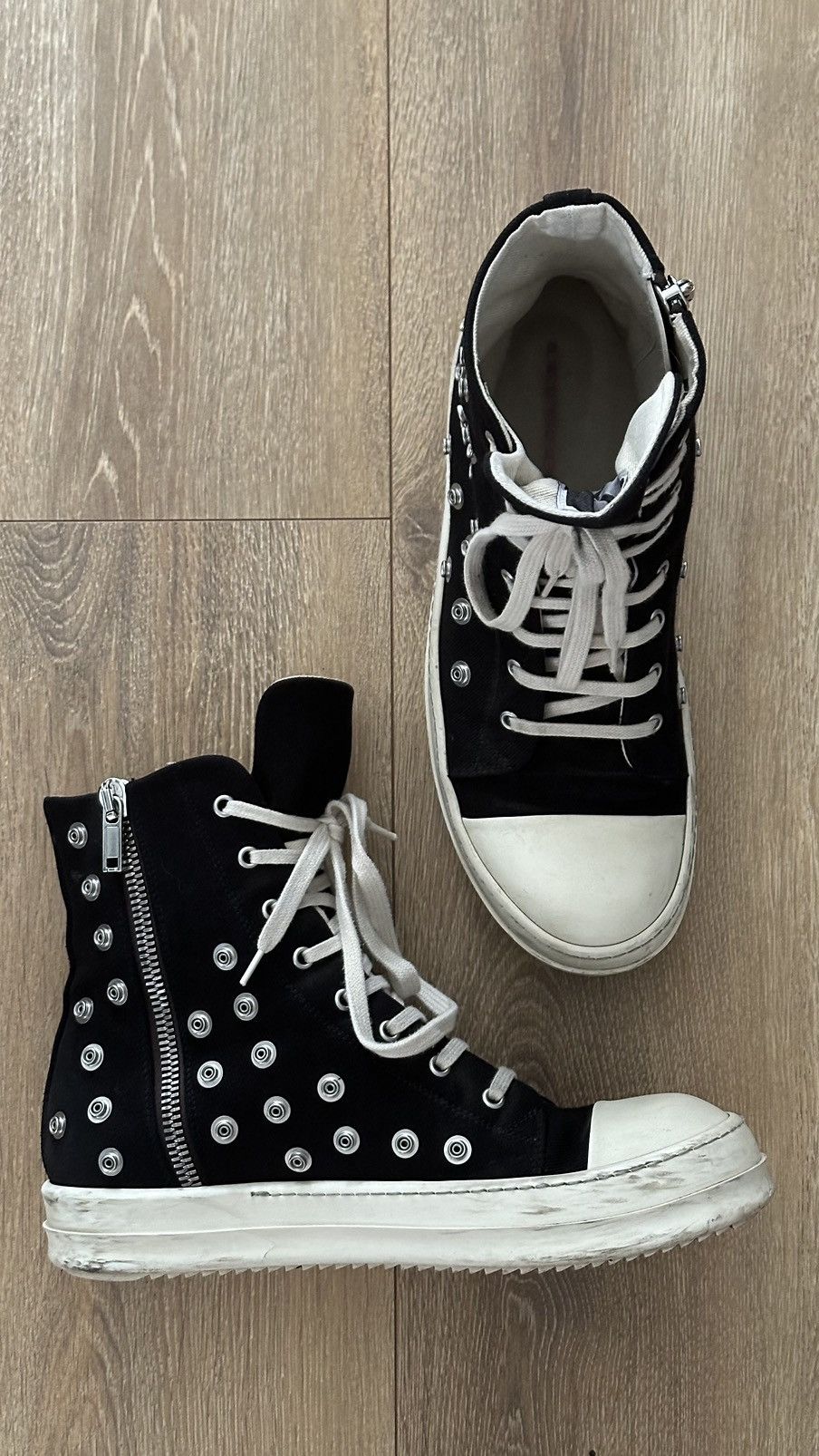 Rick Owens × Rick Owens Drkshdw AW23 Luxor High top Rivet Ramones Size US 9.5 / EU 42-43 - 5 Thumbnail