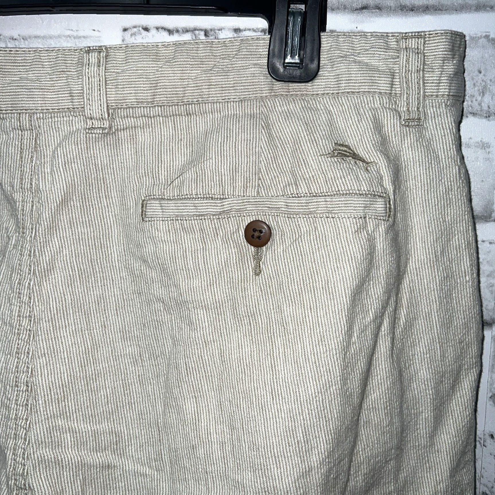 Tommy Bahama Tommy Bahama Beige Linen Blend Striped Shorts Mens Size 36 Chino Linen Beige Striped Mens 36 Size US 36 / EU 52 - 3 Thumbnail
