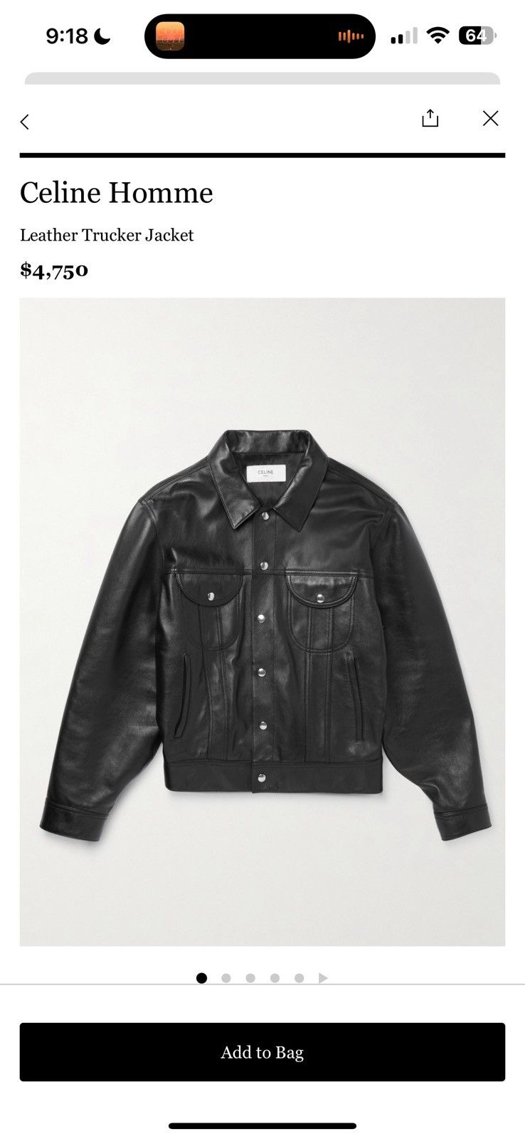 Celine × Hedi Slimane Celine Homme Lambskin Leather Trucker Jacket Size US M / EU 48-50 / 2 - 5 Thumbnail