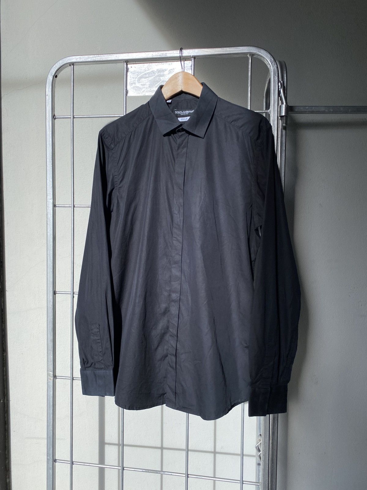 Dolce & Gabbana DOLCE & GABBANA Men black long-sleeved shirt, formal style Size US XXS / EU 40 - 18 Thumbnail