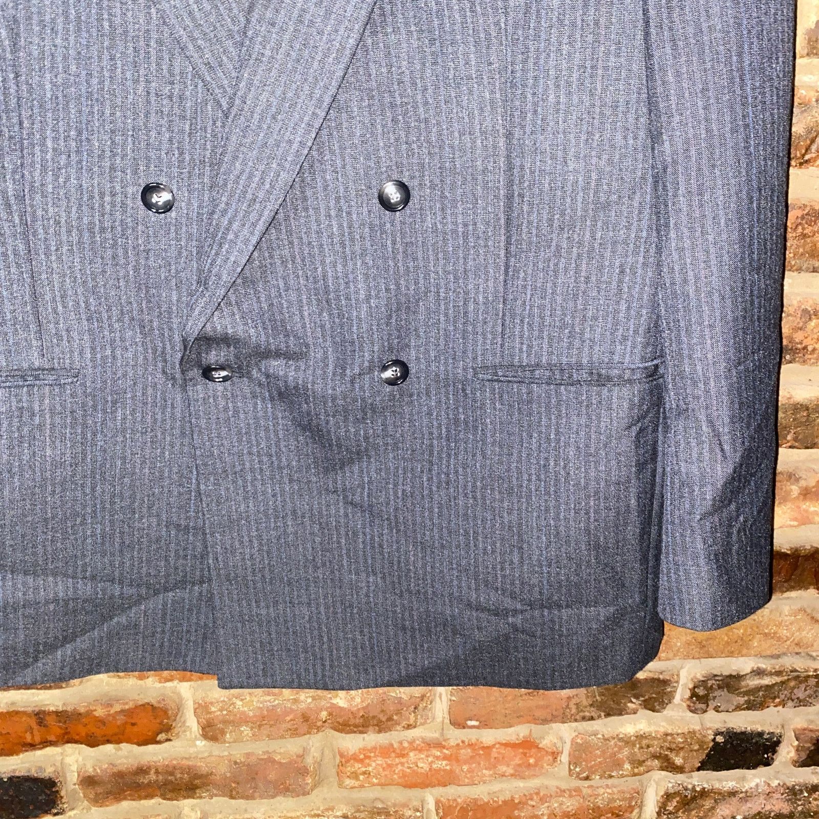 Other Eastwick Gray Stripe Wool Blend Blazer Jacket Sport Coat 46S Size 46S - 3 Thumbnail