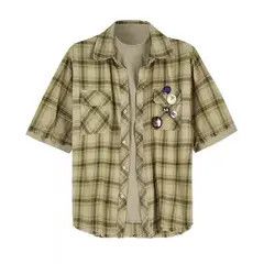 Japanese Brand Kotomi x Akane Red Plaid Loose Casual Plaid Shirt Size US S / EU 44-46 / 1 - 5 Thumbnail