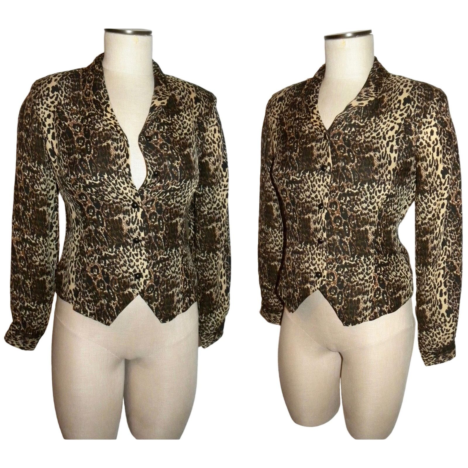 Vintage 90’s leopard print denim jacket main image 1