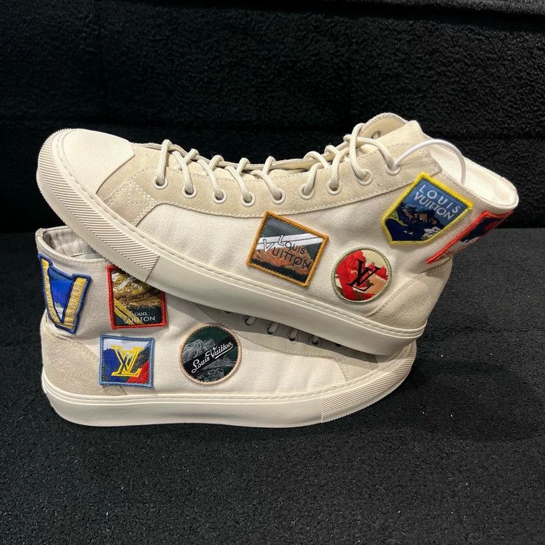 Louis Vuitton Louis Vuitton Canvas Patchwork Leather Badge High Top Snea Size US 8 / EU 41 - 3 Thumbnail