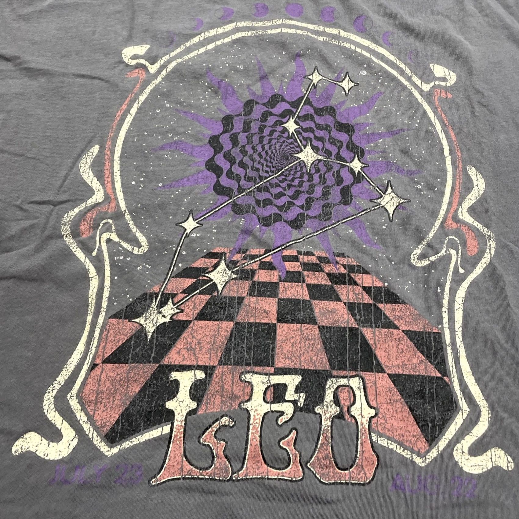 Vintage Girl Dangerous Leo Distressed Dark Astrology Gray T-Shirt Adult Large Regular Cotton Short Sleeve Crew Neck Pullover Basic Bohemian Hippie Size L / US 10 / IT 46 - 4 Thumbnail
