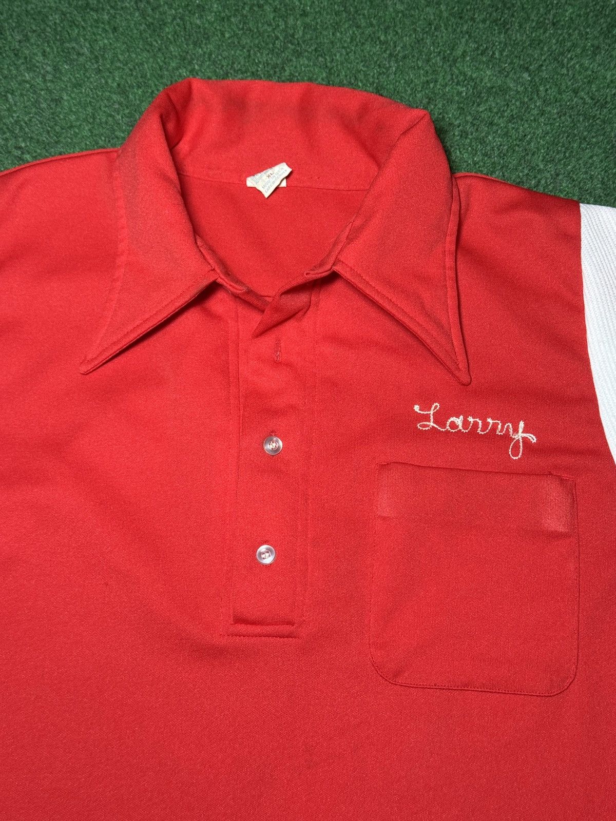 Vintage Genesee Beer 70s Chain Stitch Larry Bowling Jersey Polo XL Size US XL / EU 56 / 4 - 2 Thumbnail