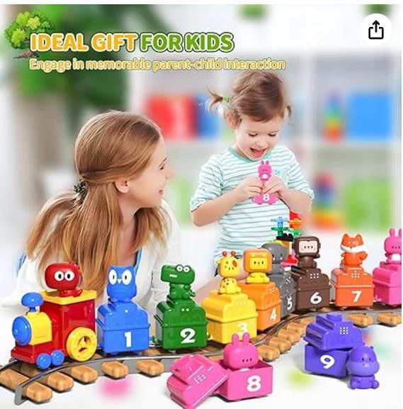 NBDN Nobrandedon Montessori Learning Train - Counting, Sorting, Puppets Size ONE SIZE - 7 Thumbnail