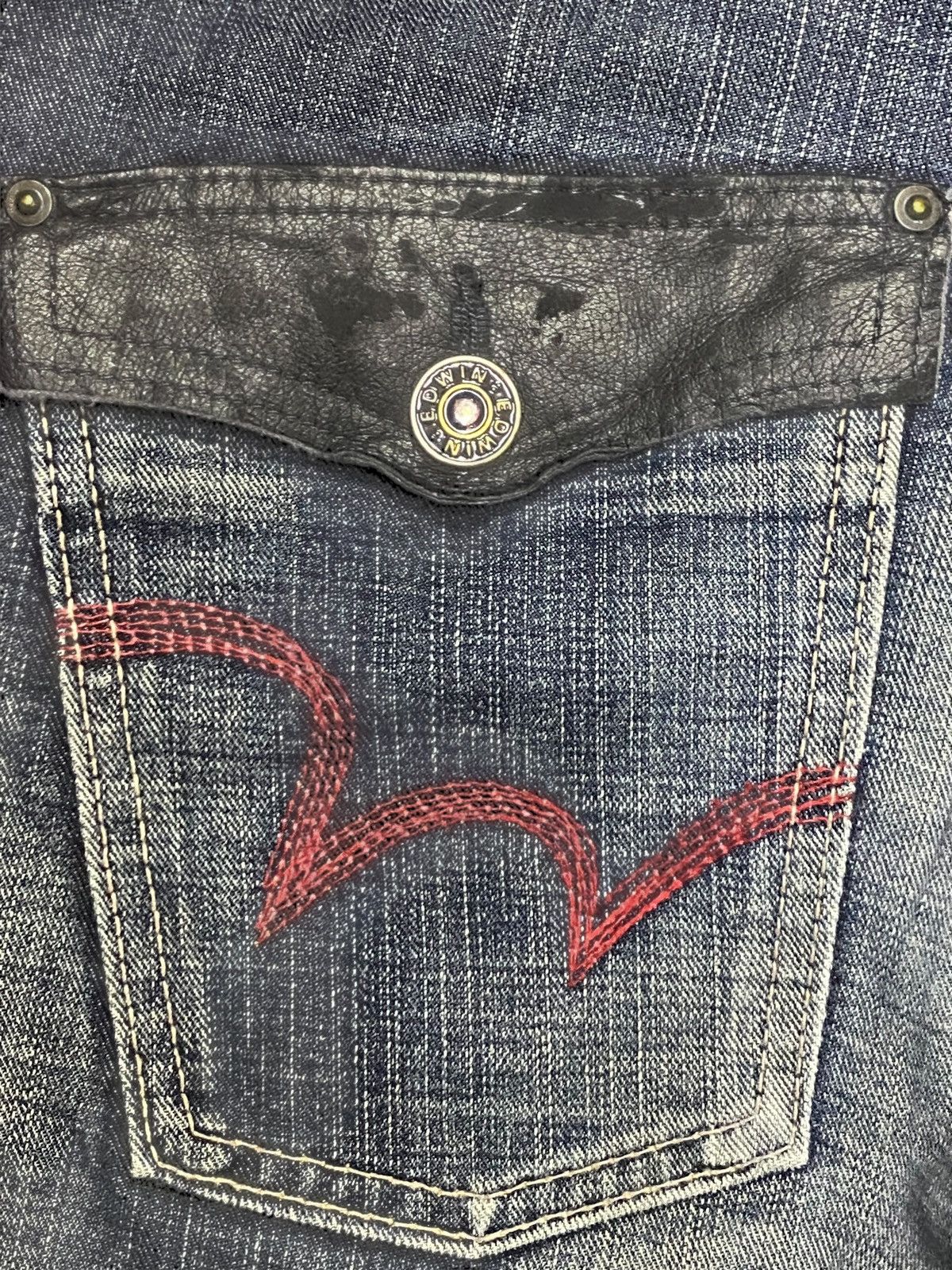 Edwin Vintage Edwin Edge Blue Wash Whisker Loose Jeans Size US 32 / EU 48 - 15 Thumbnail