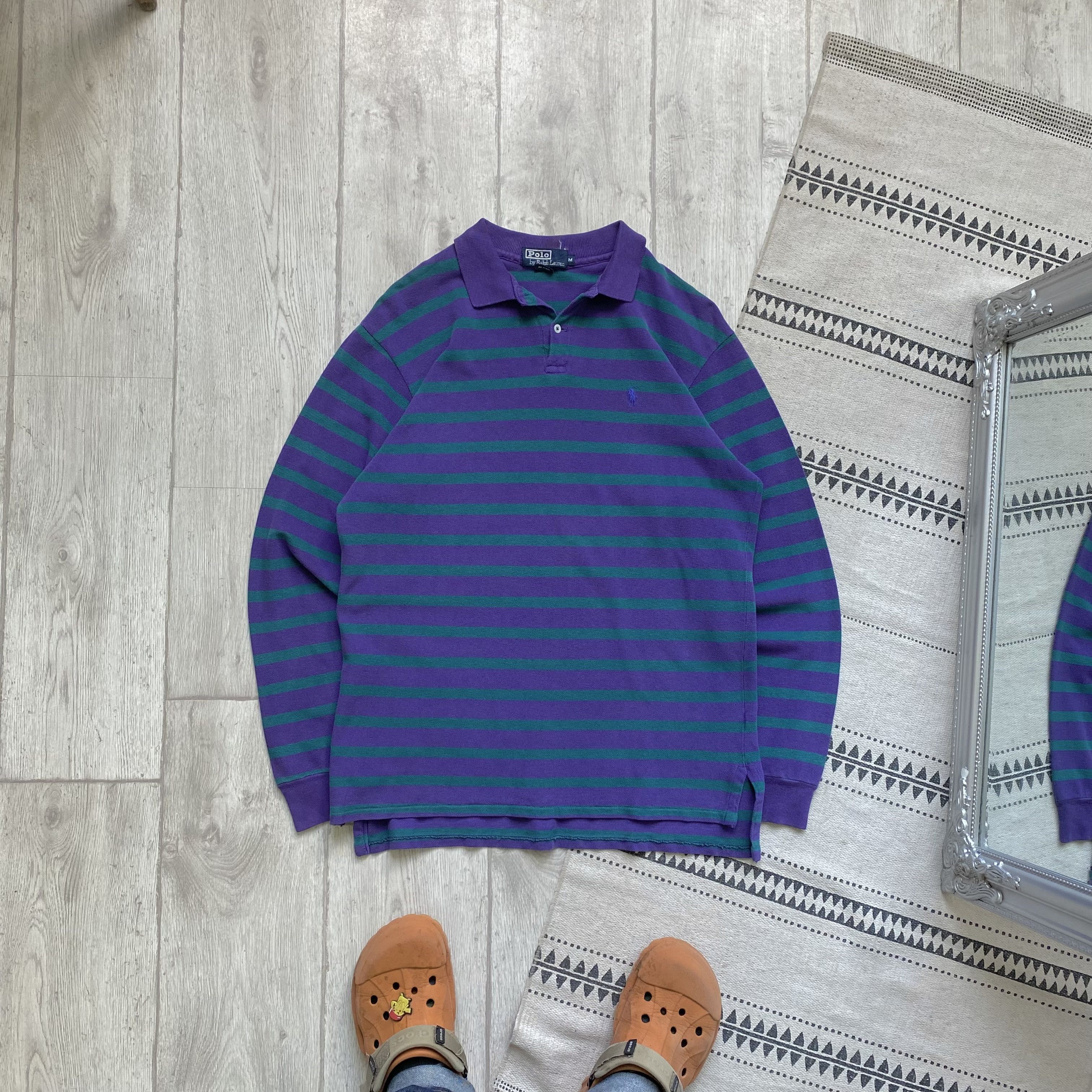 Polo Ralph Lauren Vintage 90s Polo Ralph Lauren Striped rugby shirt longsleeve Size US M / EU 48-50 / 2 - 1 Thumbnail