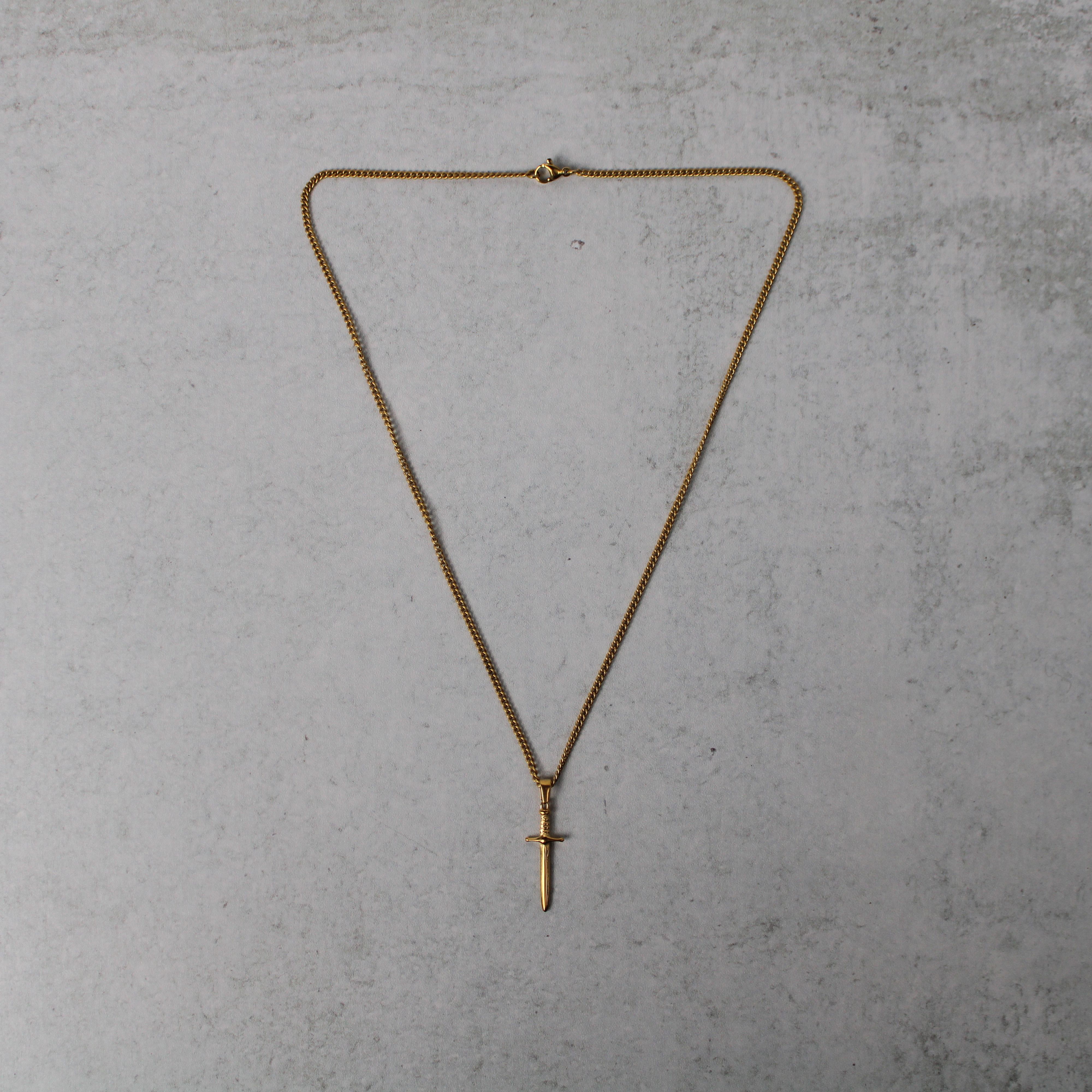 Jewelry Gold Dagger Pendant Chain Necklace Size ONE SIZE - 6 Thumbnail