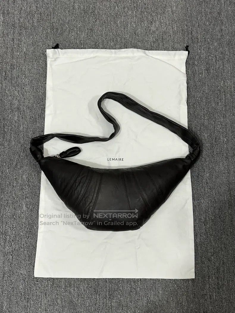 Lemaire LEMAIRE Medium dark-chocolate lambskin Croissant bag i Size ONE SIZE - 2 Thumbnail