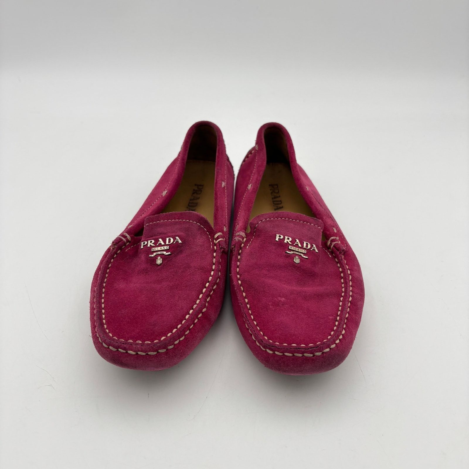 Prada Prada Fuschia Suede Driving Loafers Moccasins Women's 35.5 Size US 5.5 / IT 35.5 - 2 Thumbnail