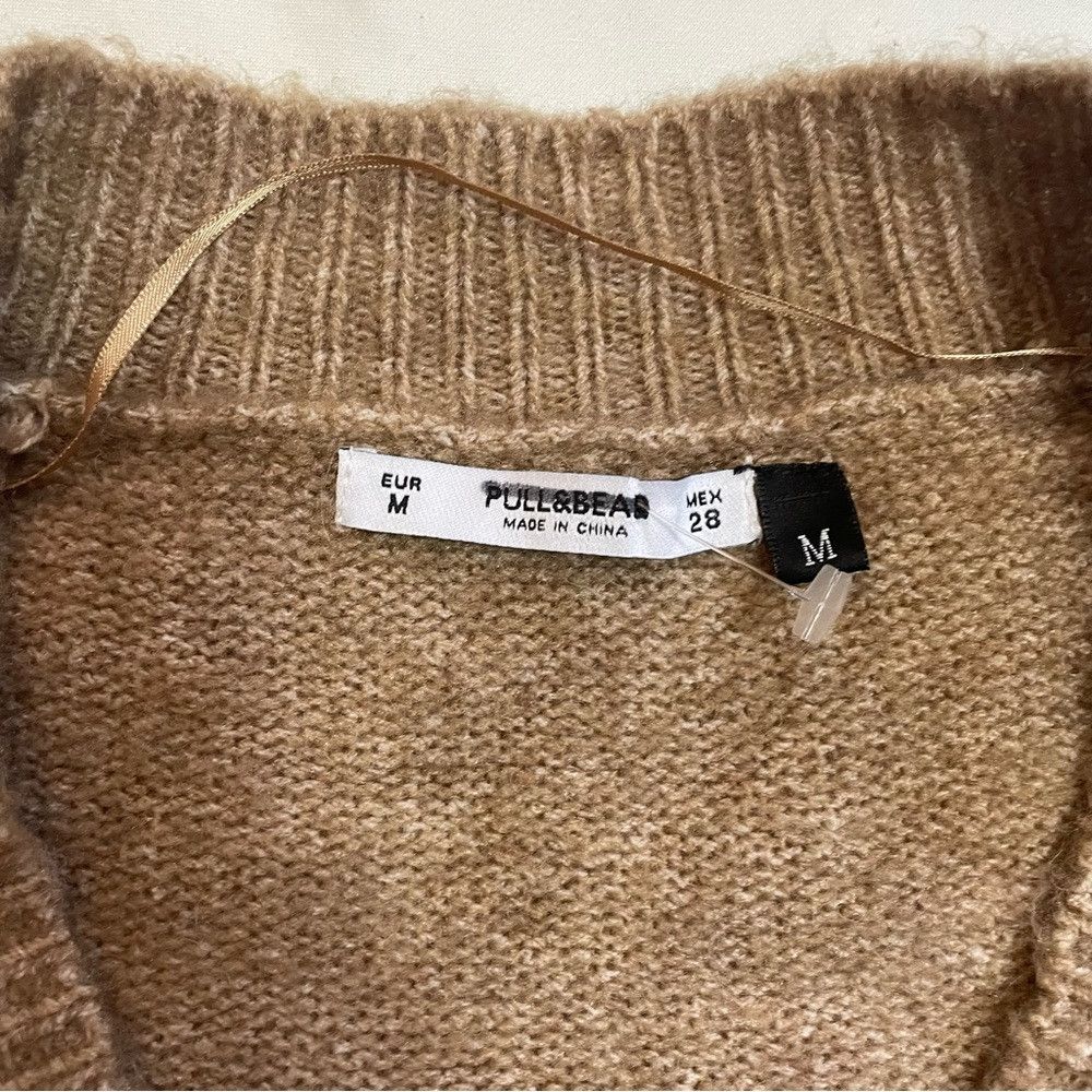 Pull & Bear New Pull & Bear Brown V-Neck Drop Shoulder Sweater Size M Size M / US 6-8 / IT 42-44 - 7 Thumbnail