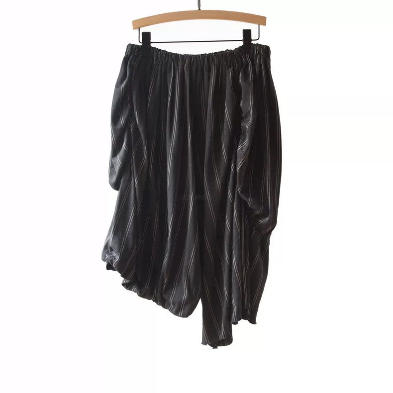 Y's size 2 Striped drape pleated midi pants