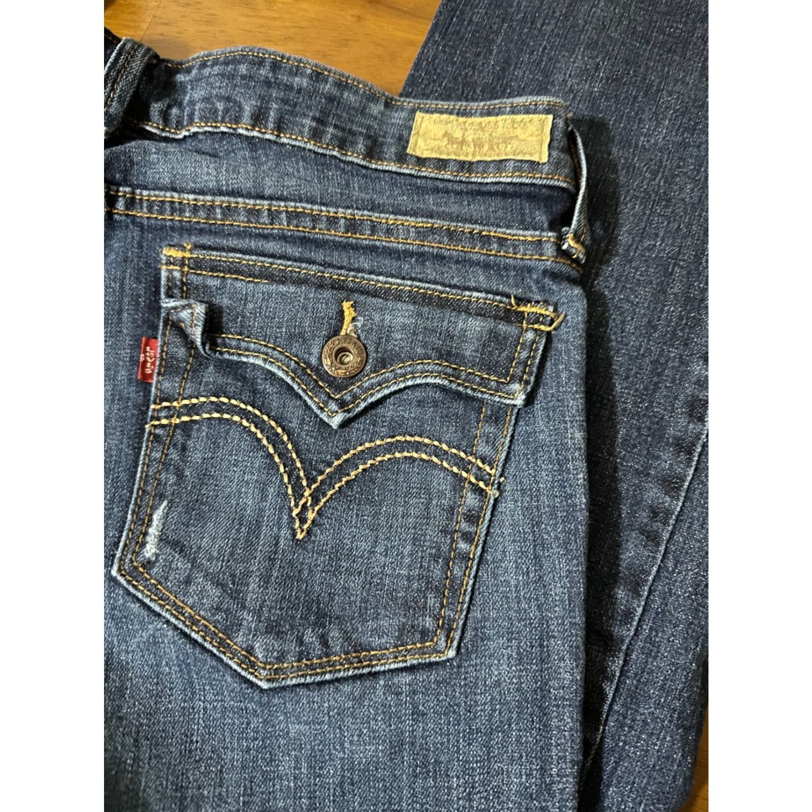 Levi's Levi's 545 Women Jeans Bootcut Denim Blue Stretch Dark Wash Medium 8M Regular Full Length Size 30" / US 8 / IT 44 - 3 Thumbnail
