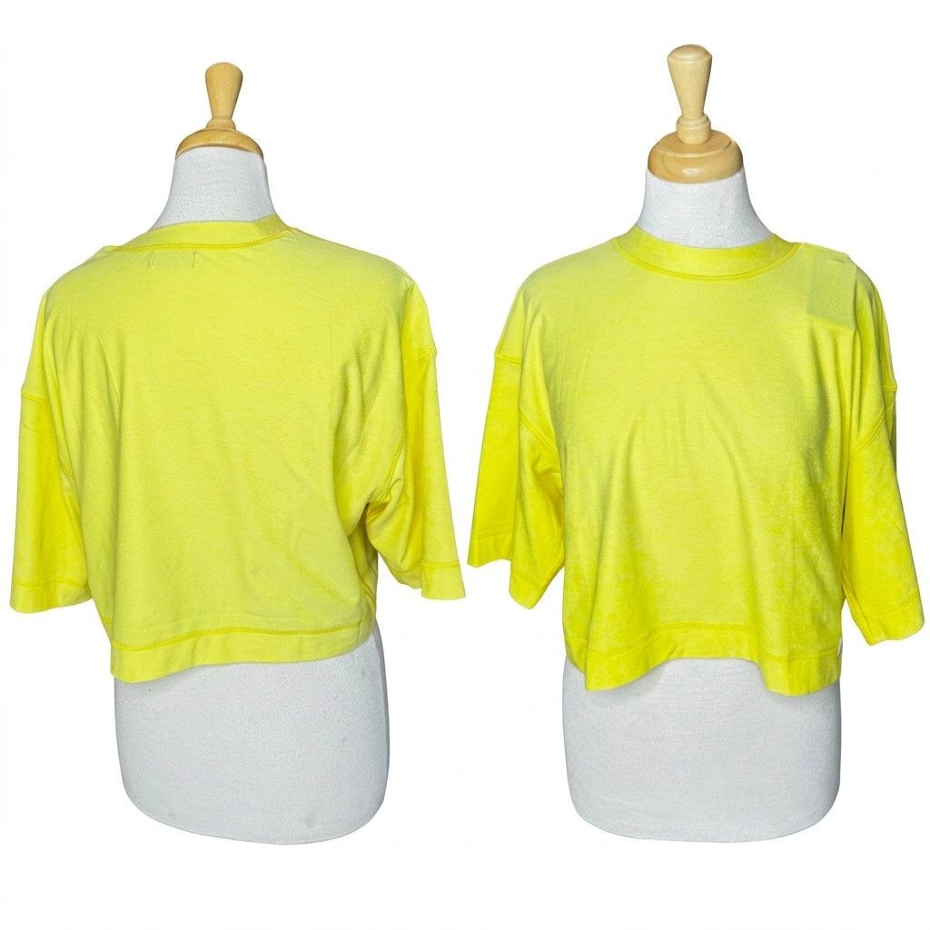 Peloton PELOTON Dreamblend Rolls Sleeve Boxy Cropped Tee 177 LEMON Size S / US 4 / IT 40 - 2 Thumbnail