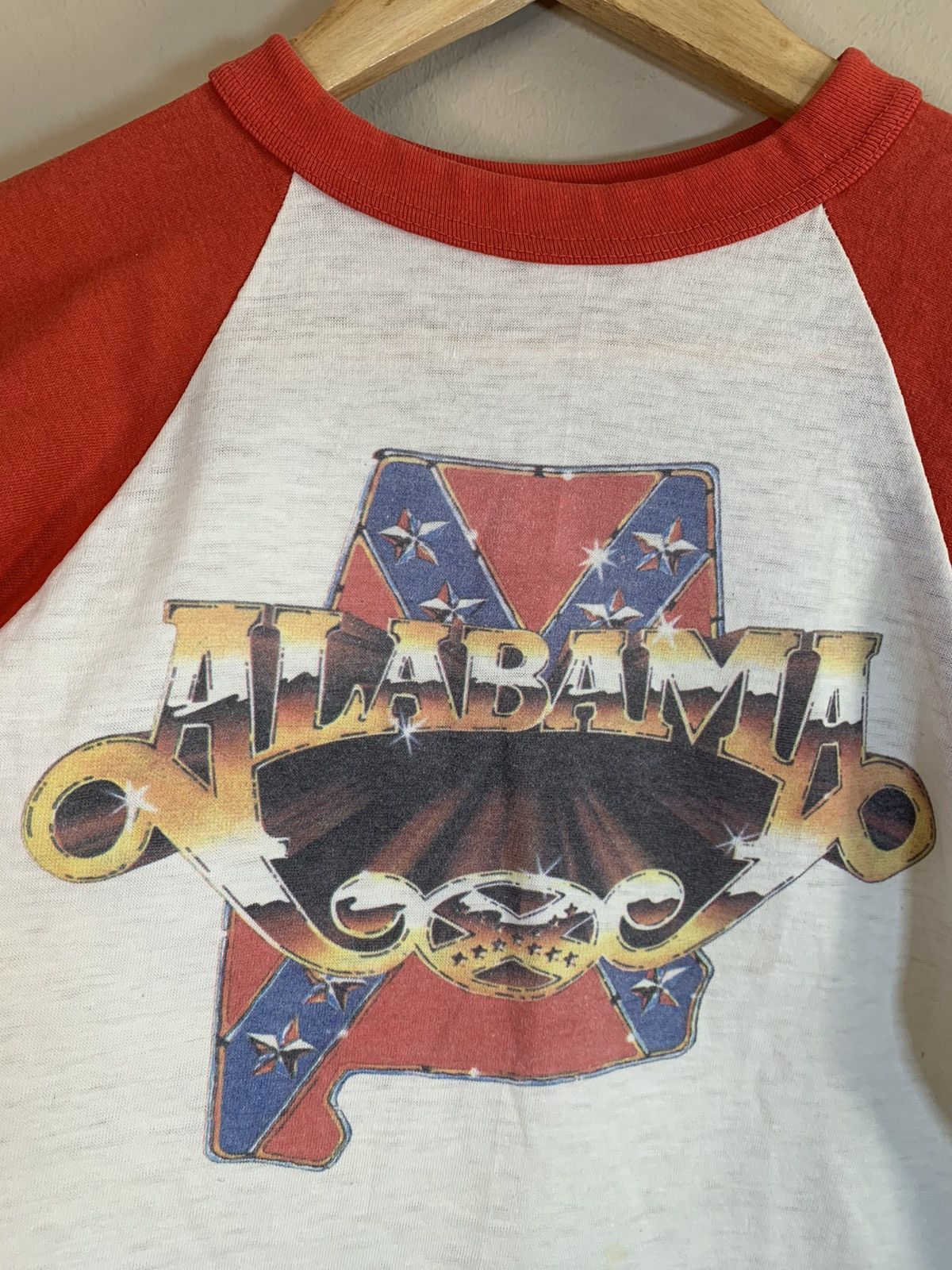 Band Tees × Vintage *RARE* Vintage 70’s Alabama Band Single Stitch Raglan Shirt Size US S / EU 44-46 / 1 - 2 Thumbnail