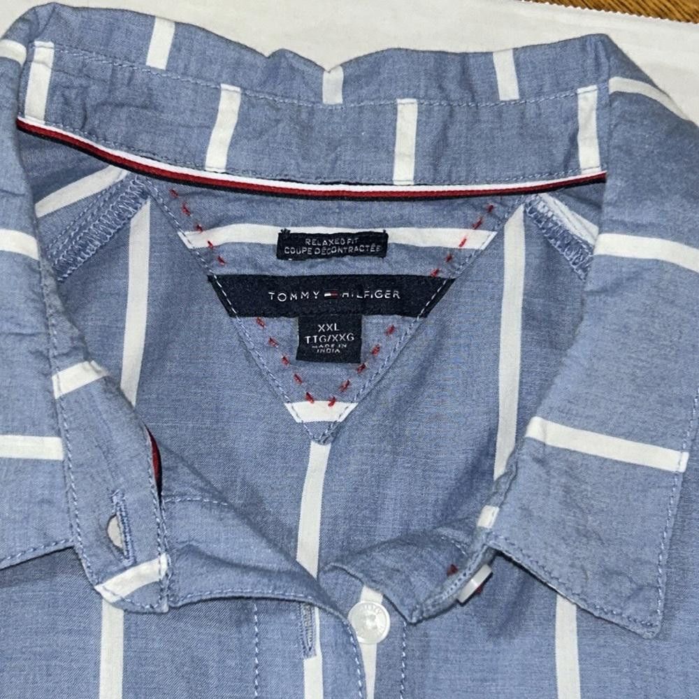 Tommy Hilfiger Tommy Cold Shoulder Stripe Chambray Button Down, XXL Size XXL / US 16-18 / IT 52-54 - 6 Thumbnail
