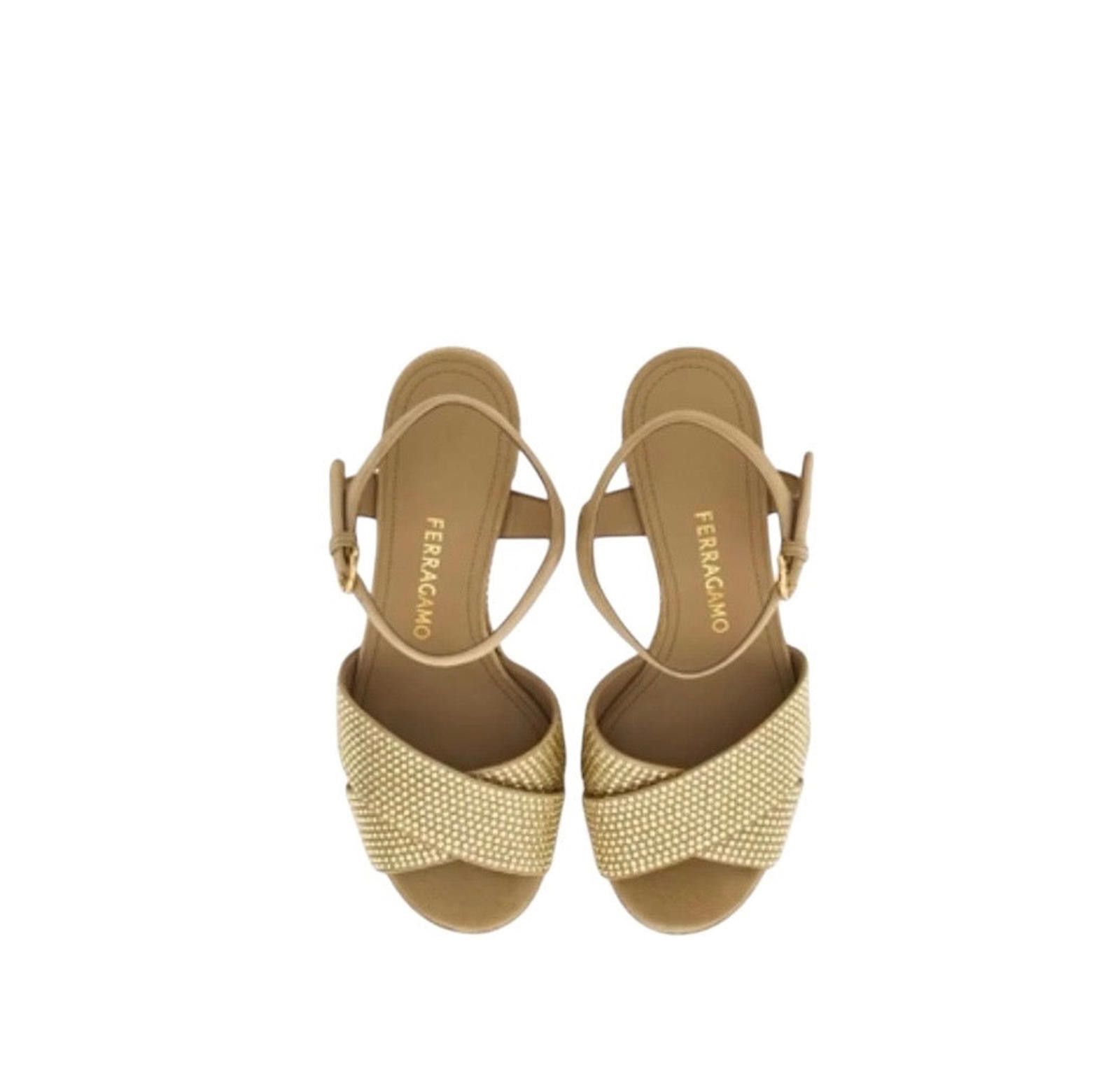 Salvatore Ferragamo Ferragamo Crystal Platform Sandal Size US 7.5 / IT 37.5 - 4 Thumbnail