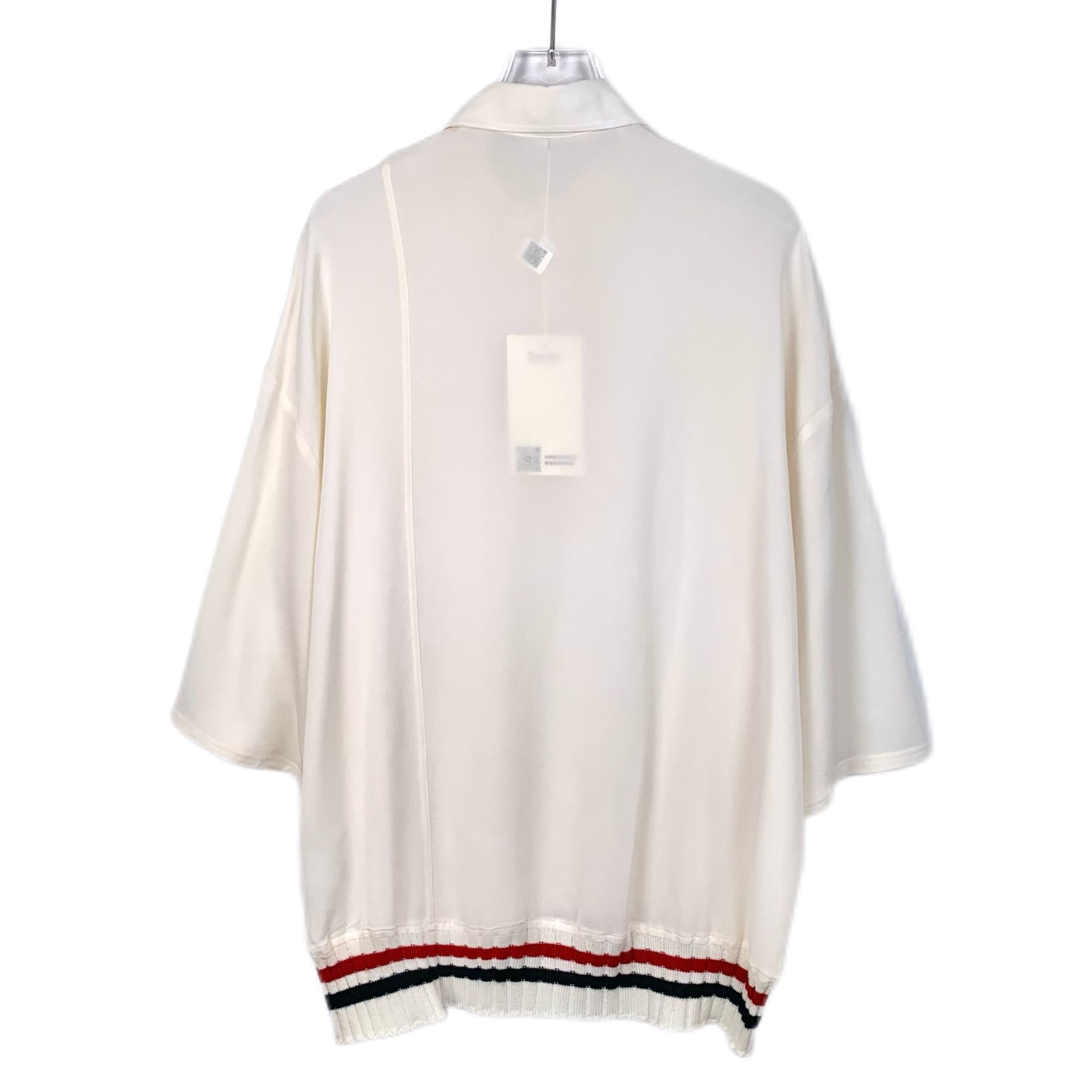 Loewe Loewe Beige Embroidered Logo Silk Short Sleeve Polo Shirt S Size S / US 4 / IT 40 - 7 Thumbnail