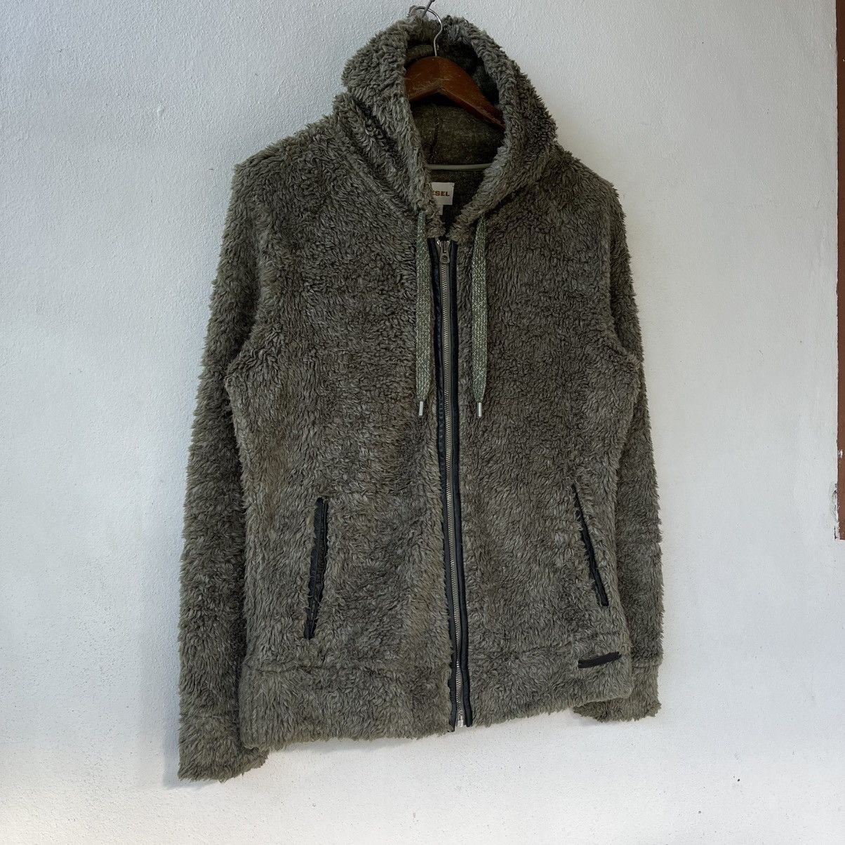 Diesel Diesel Made in Italy Fuzzy Boa Hoodie Olive Green Y2K Size US S / EU 44-46 / 1 - 2 Thumbnail