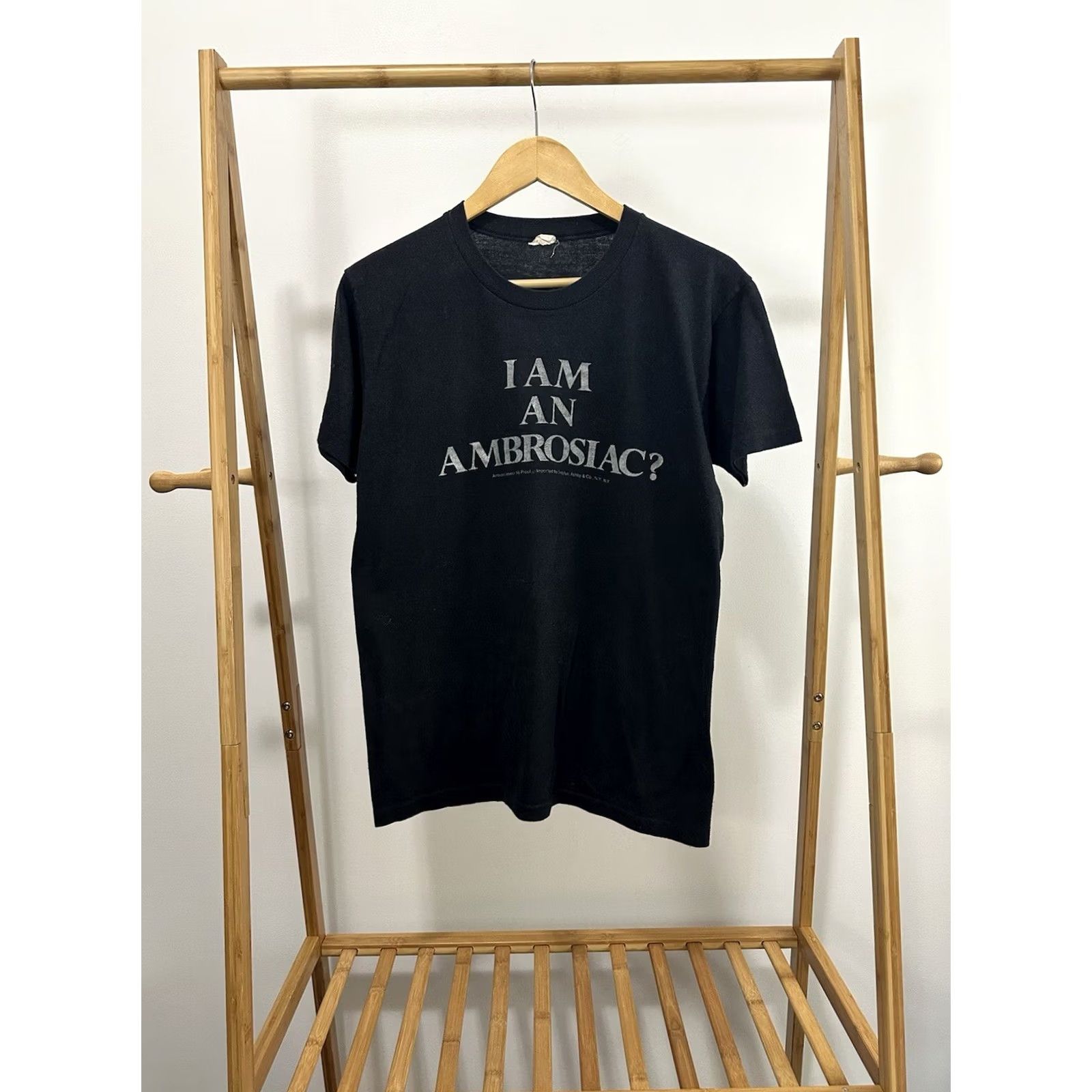 Vintage VTG 80s I Am An Ambrosiac Nector Of The Gods Paper Thin T-Shirt L Black Mens Size US L / EU 52-54 / 3 - 2 Thumbnail