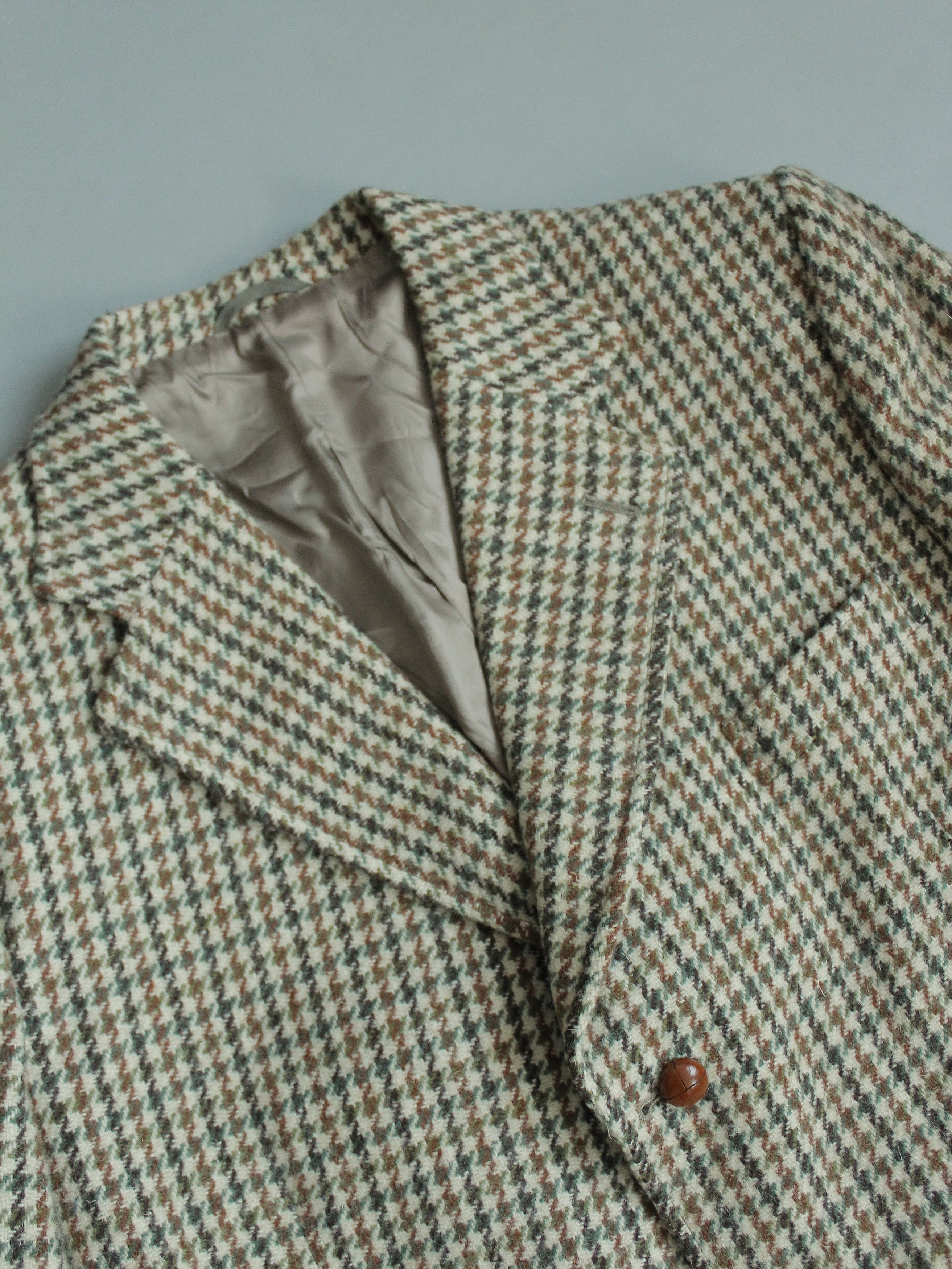 Harris Tweed × Vintage Harris Tweed Dunn Co Wool Hand Woven Blazer Jacket Tan Check Size 44R - 5 Thumbnail