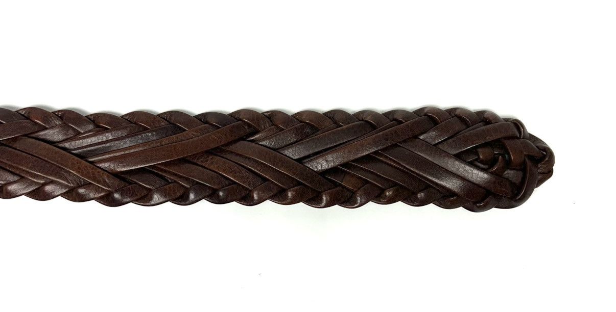 Yves Saint Laurent YVES SAINT LAURENT GOLD TONE BUCKLE W/ BRAIDED LEATHER BELT Size ONE SIZE - 25 Thumbnail