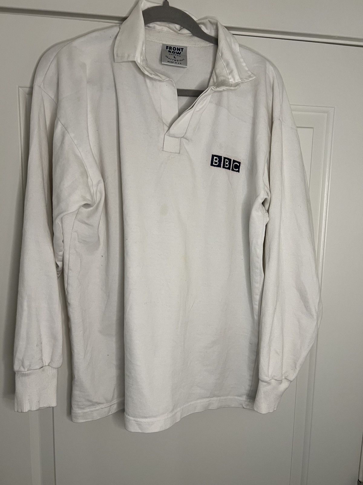 Other White BBC Television Long Sleeved Rugby shirt #rugby Size US L / EU 52-54 / 3 - 4 Thumbnail