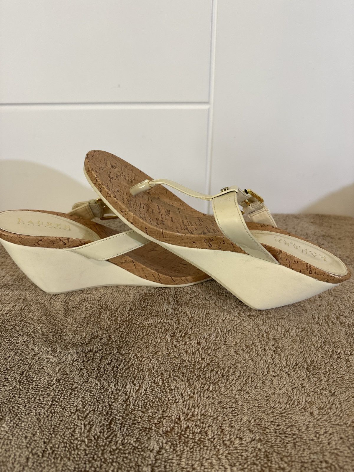 Lauren Ralph Lauren Ralph Lauren Roseanne T-Strap Wedge Sandals Size US 9 / IT 39 - 5 Thumbnail