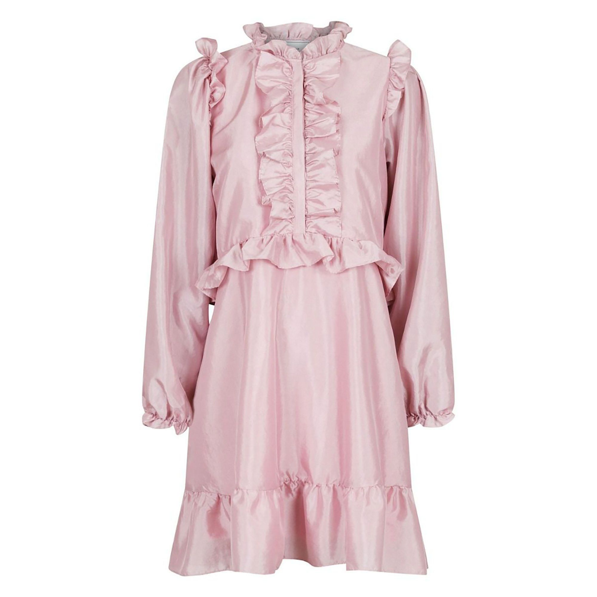 Vintage Neo Noir Zinka ruffle Kawai mini dress in pink rose S Size S / US 4 / IT 40 - 1 Thumbnail