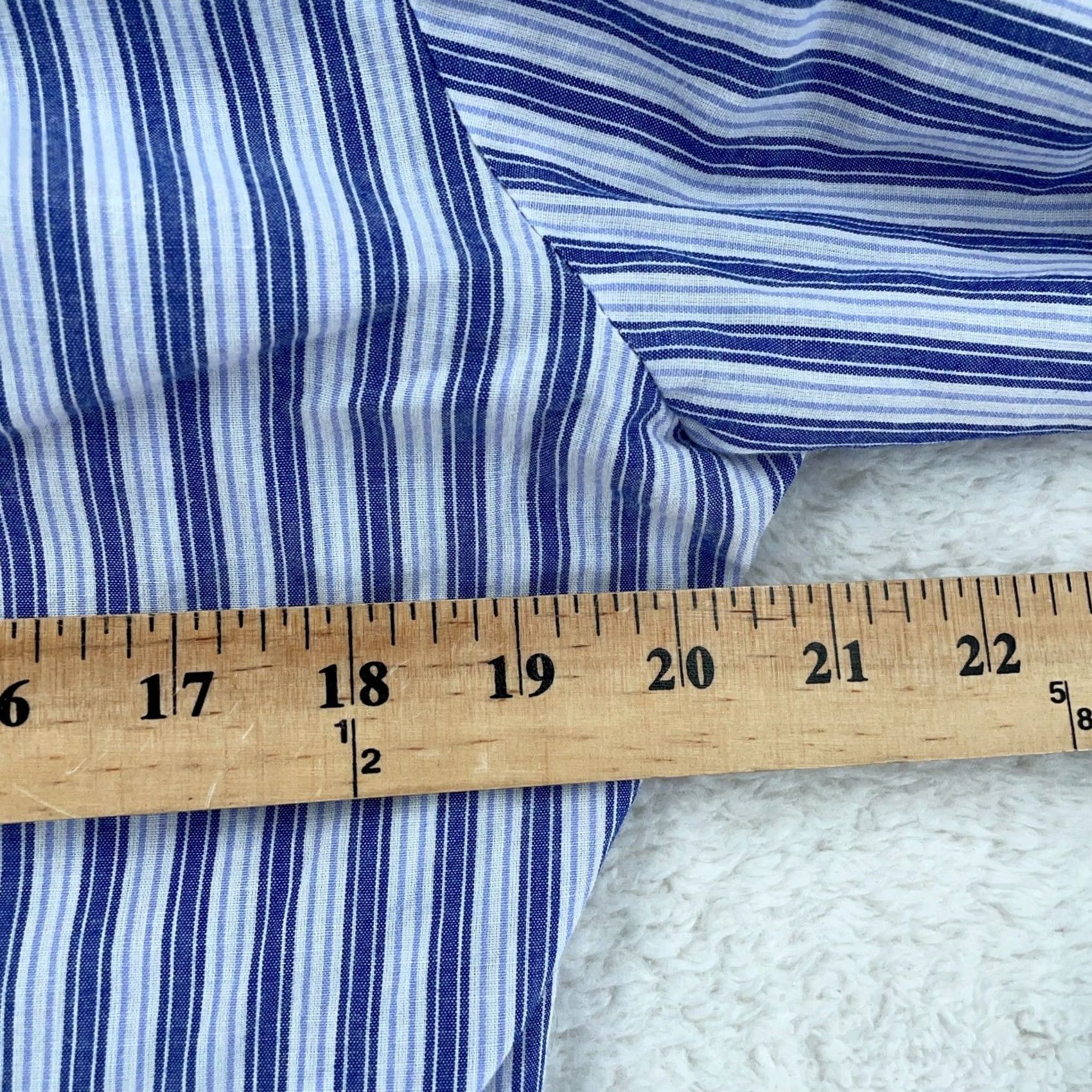 Wrangler Wrangler Open Range Western Shirt Mens M Blue White Striped Pearl Snap Shirt Size US M / EU 48-50 / 2 - 5 Thumbnail